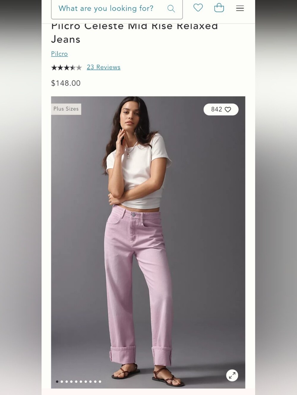 Pilcro Celeste Mid Rise Relaxed Jeans Pink - Picture 14 of 14